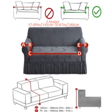 1 Vỏ bọc ghế sofa trang trí bằng vải nhung chống trượt, co giãn, vải Jacquard họa tiết lá màu xám nổi cho mùa thu/đông, phù hợp cho ghế sofa 1/2/3/4 chỗ ngồi, dùng cho mọi mùa - Màu xám đen - Xem 14