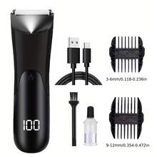 LEATVOOK Men's Body Trimmer, Electric Shaver, Electric Inguinal And Hair Trimmer, Ceramic Blade Male Hygiene Shaver Trimmer, Full Body Beauty,Perfect Christmas Gift. - 黑色 - 查看 11