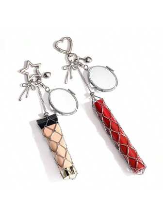 Bag Hangers, Fashionable And Minimalist Metal Stainless Steel Mesh Pockets, Korean-Style Keychain Lipstick Mesh Pockets, Lipstick Storage Hangers, Lipstick Keychain Bag Hangers, DIY Bag Hangers,Christmas Gifts, Halloween Gifts, Holiday Surprise Gifts