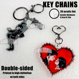 M/CR, Diseño a juego con el estilo gótico del "Black Parade" y "Three Cheers For Sweet Revenge", llavero colgante de diseño transparente para coche, llavero, soporte para llave, anillo para llave, colgante para teléfono móvil, regalos especiales para amigos