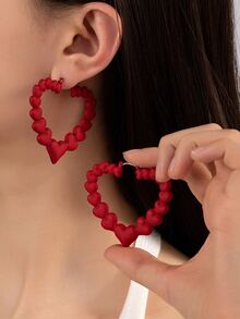 1 Pair Round-Shaped Small Radish Earrings, Suitable For Daily Wear - Multicolor - View 5