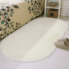 1pc Soft & Fluffy Oval Carpet, Suitable For Living Room & Bedroom, Polyester, Machine Washable, Multi-Purpose Indoor Rug, Home Decor, Holiday Decoration Kitchen Rug