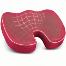 1 件超大加厚黑色透气网布记忆海绵慢回弹坐垫 - 45*35*7cm - 记忆海绵座垫，适合居家、办公室、长时间坐着，缓解坐姿疼痛，缓解坐骨神经痛、臀部和尾骨疼痛，适用于办公室工作人员、司机椅、办公椅、椅垫、椅枕、坐垫、游戏椅