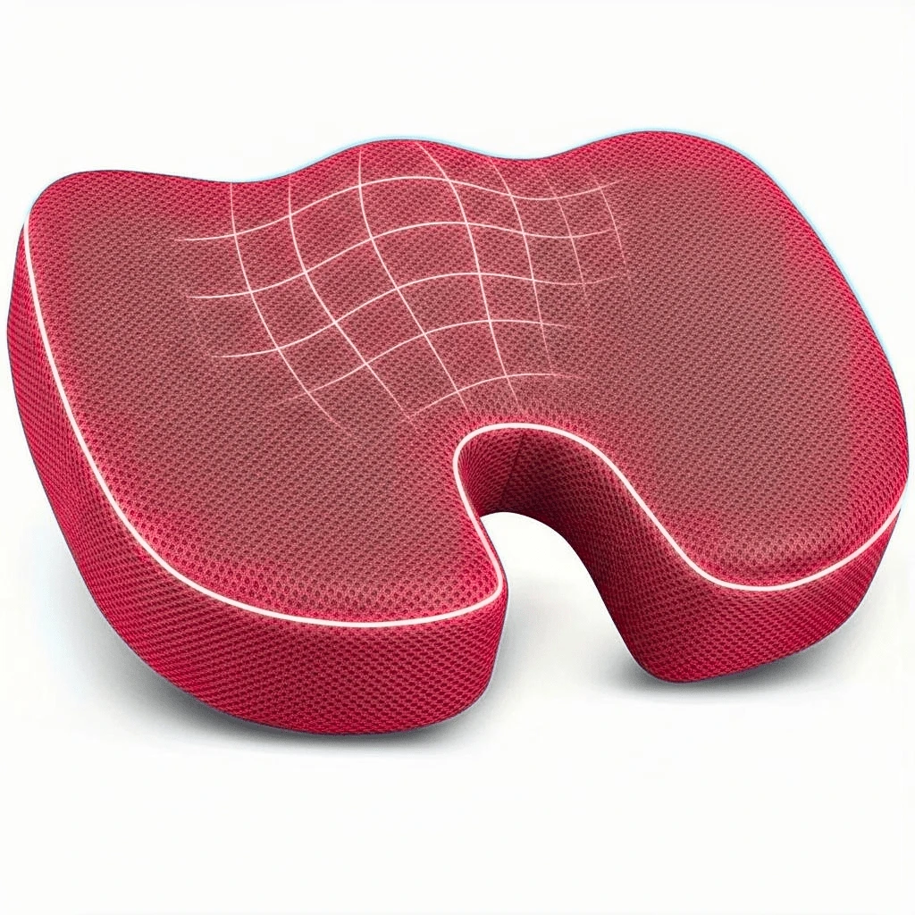 1pc Extra Large Thick Black Breathable Mesh Fabric Memory Foam Slow Rebound Cushion - 45*35*7cm - Memory Foam Seat Cushion, Suitable For Home, Office, Long Sitting, Alleviates Sitting Pain From Sciatica, Hip & Tailbone, For Office Workers, Drivers Chair Office Chair Chair Cushion Chair Pillow Cushions Gaming Chair - Black - View 8
