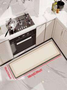 [HOT!!!] 1pc Soft Rubber Kitchen Mat, 3.5mm Thick Kitchen Rug, Beige Minimalist Style Absorbent Kitchen Mat Carpet, Can Be Self-Cut To Fit Kitchen Size, Surface Fabric Material, Middle Sponge Layer, Bottom Rubber Layer, Suitable For Kitchen Rugs, Kitchen Decor, Wedding Decor, Home Decor, Bathroom Mat, Entryway Mat, Laundry Room Mat, Hallway Carpet, Living Room Mat, Etc. - Multicolor - View 17