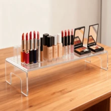 Acrylic Display Rack With Tray And Handle, Suitable For Cosmetics, Notebooks, Retail Display, Food Display - Clear - View 9