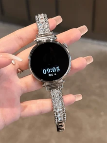 18毫米、20毫米、22毫米钻石表带，长度可调节，兼容三星Galaxy、Garmin、Amazfit手表 - 耐用、柔软、透气 - 銀色 - 查看 10