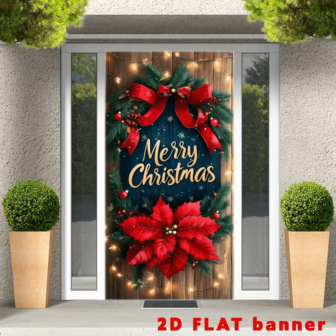 2D 平面横幅节日圣诞门装饰横幅无需电源 - 派对用品 - 节日装饰