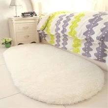 1pc Soft & Fluffy Oval Carpet, Suitable For Living Room & Bedroom, Polyester, Machine Washable, Multi-Purpose Indoor Rug, Home Decor, Holiday Decoration Kitchen Rug