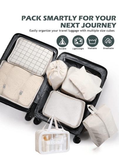 8/1 Cubi organizer, Borsa multifunzionale per bagagli, Borsa per conservazione da viaggio, Borsa per conservazione multifunzionale, Borsa per abiti pieghevole, Scatola per imballaggio bagagli, Borsa per conservazione bagagli portatile, Borsa per accessori da viaggio, Borsa per scarpe, Borsa per compressione, Borsa per cosmetici
