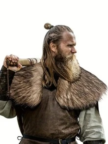 1 chiếc áo choàng dài chiến binh Viking màu xám đậm kiểu cổ điển, phụ kiện trang phục Halloween & biểu diễn sân khấu, trang phục dự tiệc Halloween - Màu xám đen - Xem 6