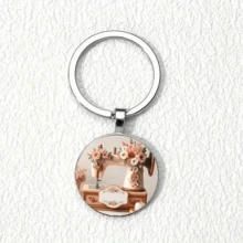 Fashionable Zinc Alloy Keychain - Creative American Wreath Sewing Machine Design, Stylish, Non-Woven Fabric Material (PVC/Leather), Suitable For Fashionable Men, Ideal For Family And Friend Gatherings, Colleague Birthdays, Graduation Ceremonies, Souvenirs Valentine's Day Car Accessories Bag Charm School Cute Goth Y2k Bag Lanyards With Id Holder Car Accessories Bag Charms Christmas Gift Car Accessories Teacher Sister Gift Ideas