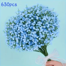 630 Sky Blue Artificial Stars - Suitable For DIY Wedding And Engagement Decoration, Bridal Bouquet, Vase Filling, Valentine's Day And Mother's Day Gifts, Bedroom And Living Room Desktop Center Decoration, Spring Home Decoration,Christmas Decor,Fake Plants - Multicolor - View 11