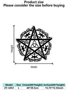 Vintage Celtic Witch Knot Metal Wall Art - Iron Decor For Kitchen, Coffee Area, Living Room & Office, Rustic Wall Decor|Decorative Metal Art| Metal Artwork, Metal Wall Art Decor, For Halloween