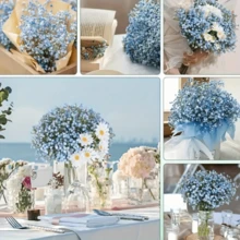 630 Sky Blue Artificial Stars - Suitable For DIY Wedding And Engagement Decoration, Bridal Bouquet, Vase Filling, Valentine's Day And Mother's Day Gifts, Bedroom And Living Room Desktop Center Decoration, Spring Home Decoration,Christmas Decor,Fake Plants - Multicolor - View 10