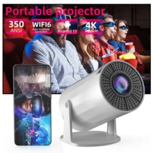 GAWFOLK Proyector XBJ 4K UHD con Android 11 - WiFi 6 de doble banda, 290 lúmenes ANSI, chip Allwinner H713, Bluetooth 5.0, 1280*720P - Proyector portátil para exteriores, esencial para reuniones familiares, noches de cine y presentaciones de oficina