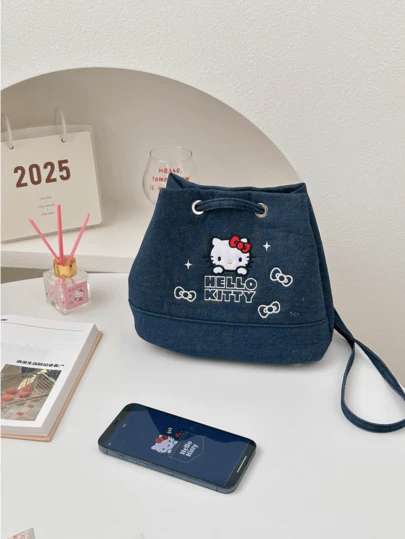Denim Crossbody Phone Bag, Cute and Functional Design, Ideal for Daily Use, Travel, and Casual Occasions, Perfect for Teen Girls and Kitty Lovers, Must-Have Accessory for Retro Enthusiasts, Increase Product Visibility, Lovely and Stylish Lifes for Modernential for Modernential