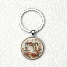 Fashionable Zinc Alloy Keychain - Creative American Wreath Sewing Machine Design, Stylish, Non-Woven Fabric Material (PVC/Leather), Suitable For Fashionable Men, Ideal For Family And Friend Gatherings, Colleague Birthdays, Graduation Ceremonies, Souvenirs Valentine's Day Car Accessories Bag Charm School Cute Goth Y2k Bag Lanyards With Id Holder Car Accessories Bag Charms Christmas Gift Car Accessories Teacher Sister Gift Ideas