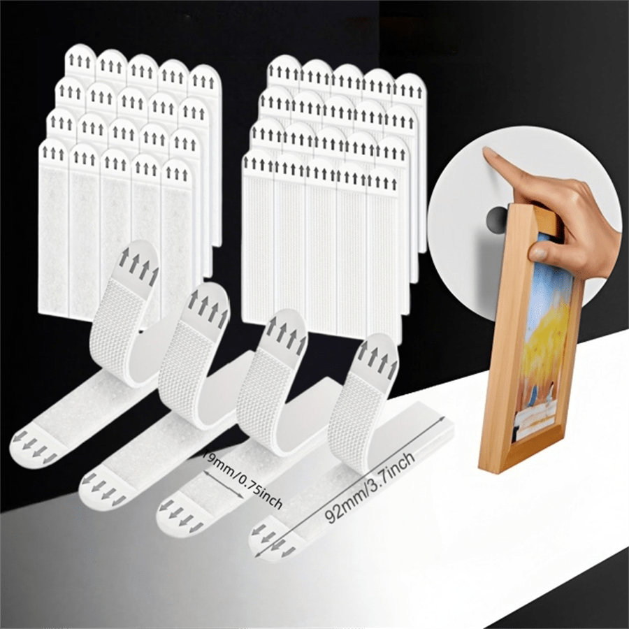 Damage-Free Picture Hangers With Adhesive Strips - No Nails Required - Heavy-Duty Wall Hanging Solutions - Can Support Up To 16 Pounds