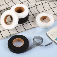 1/6 rollo de cinta de dobladillo sin coser que se puede planchar, adecuada para pantalones, camisas, chaquetas, faldas, calcetines y otras prendas de vestir, también se puede usar para manualidades DIY. Cinta adhesiva doble cara negra y blanca, lavable, cinta de pegamento termofusible, revestimiento doble cara, cinta de acabado sin costuras, aplicable para alteración de ropa, vaqueros, vestidos - Multicolor - Ver 3