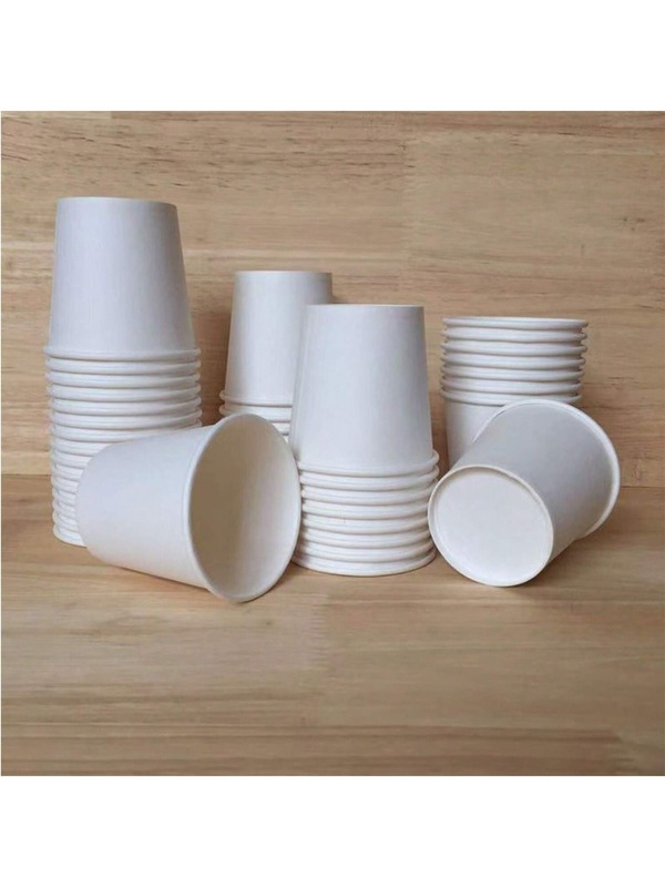 100 piezas Vasos de papel para café de 9 onzas, vasos desechables de gran capacidad y grosor, resistentes al calor y al frío, aptos para agua, jugo o té, para oficina, fiesta, picnic, viaje