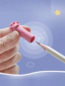 猫爪卡通铅笔帽，带笔套的铅笔帽保护套，耐用舒适的顶部设计，多种铅笔帽款式，颜色随机