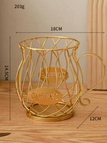 1 pezzo Cestino portacapsule da caffè in oro - Acciaio inossidabile, contiene 30 capsule, compatibile con /, adatto anche per conservare snack, frutta, giocattoli; adatto come pezzo decorativo per scrivania, cucina, camera da letto, regalo e decorazione per il nuovo anno