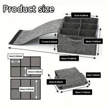 1pc Felt Car Cup Holder Organizer Bag With Compartment Basket - Portable Foldable, Suitable For Kitchen, Camping, Home Storage Rack, Space-Saving Design