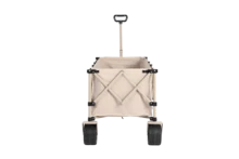 Foldable Extended Wagon With 220lbs Weight Capacity, Heavy Duty 300L Folding Utility Garden Cart With Big All-Terrain Beach Wheels & Drink Holders. Beige - Khaki - View 10