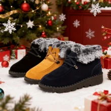 2025 Winter New Style Warm Thickened Snow Boots For Women, Short Boots, Outdoor Warm Large Size Women's Boots, Fashionable, Versatile, Comfortable Casual Shoes For Women, Sizes 36-43 - Màu vàng - Xem 5