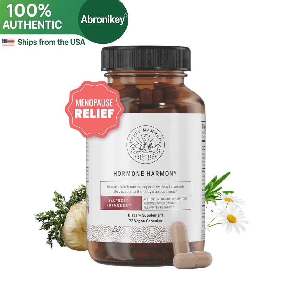 Abronikey Hormone Harmony Balance Supplement For Women – 72 Vegan Capsules | Daily Wellness Support | Non-GMO, Gluten-Free Formula - 1 Bottle - 查看 1