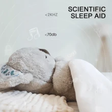 Muñeco de koala que habla y respira, juguetes para dormir, juguetes para dormir para niños, koala para aliviar la ansiedad, 3 modos, muñeco de peluche, regalo para niños - Gris - Ver 7