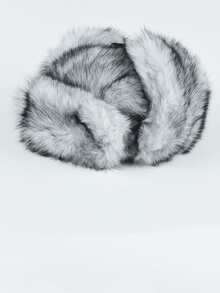 1pc Fluffy Thick Ear Flap Winter Hat, Warm Outdoor Earflap Cap