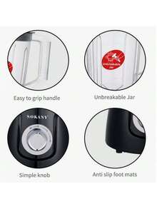 SOKANY 1 pieza Licuadora personal tipo bala, licuadora multifunción, moledora de alimentos, batidora de cocina para smoothies, con tecnología de pulso para moler, mezclar, licuar, hacer batidos y triturar hielo - Tipo de Enchufe A Japonés (100V) - Ver 5