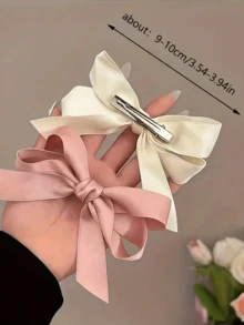 3/2/1 pezzi Dolci e chic fermagli per capelli con fiocco in beige, rosa e nero - Accessori per capelli in tessuto carini per donne e ragazze, perfetti per abiti casual o vacanze, mollette per capelli, accessori per capelli, regali di Natale, riempitivi per calze natalizie per adulti, idee regalo per donne, riempitivi per calze natalizie per la bellezza