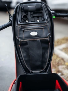 Black Motorcycle Skateboard Storage Bag With Detachable Straps - Scratch-Resistant And Durable, Multi-Functional Pocket Organizer, Suitable For Riding And Travel, Motorcycle Bag, Safety Securing Feature - Multicolor - View 2