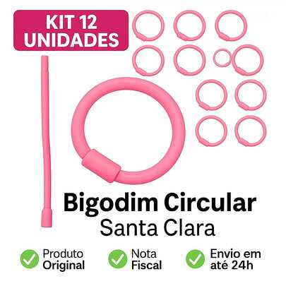 Kit 12 Bigodim Bigudinho Circular Santa Clara Nº1  – Cachos Definidos e Naturais