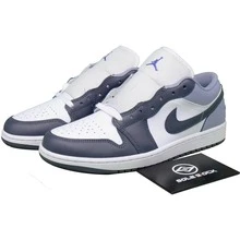 Air Jordan 1 Low AJ1 White Purple Retro Basketball Shoes 553558-145 Men's Shoes - Màu tím - Xem 1