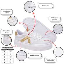 Modern, Soft, Comfortable, Versatile Casual Sneakers For Women, Teenagers, Blogger Style - Vàng - Xem 2