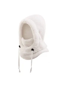 1 peça unissex de lã de cor sólida, aquecedor de orelhas, chapéu, grosso, quente, inverno, esqui, ciclismo, escalada, máscara facial, balaclava à prova de vento