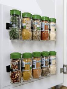 20 pezzi - Supporto organizzatore per barattoli di spezie per scaffale delle spezie da cucina, rastrelliera per barattoli di condimenti senza fori, molletta portaspezie, scaffale da parete, rastrelliera per barattoli di condimenti, molletta adesiva, accessori da cucina, negozi al dettaglio, boutique, supermercati, piccoli utensili da cucina