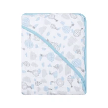 Toalha De Banho Bebê Menino Menina Estampada Soft Super Absorvente C/capuz - Balões No Céu - Visão 1