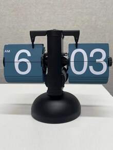 复古翻页钟，桌面钟，翻页数字钟，机械钟，自动翻页钟，电池供电，内置齿轮，适合办公室和家居装饰的翻盖式桌面钟