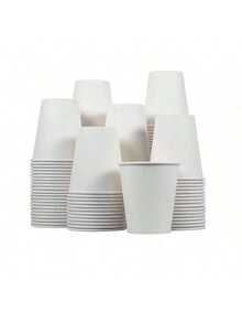 100 piezas Vasos de papel para café de 9 onzas, vasos desechables de gran capacidad y grosor, resistentes al calor y al frío, aptos para agua, jugo o té, para oficina, fiesta, picnic, viaje