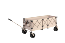 Foldable Extended Wagon With 220lbs Weight Capacity, Heavy Duty 300L Folding Utility Garden Cart With Big All-Terrain Beach Wheels & Drink Holders. Beige - Khaki - View 5