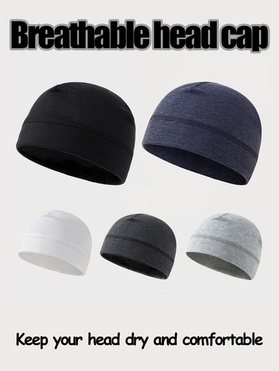 قبعة رجالية صلبة اللون للدراجات الهوائية والجري، تحمي من أشعة الشمس وتمتص العرق وتسمح بالتهوية، مناسبة لجميع الفصول
