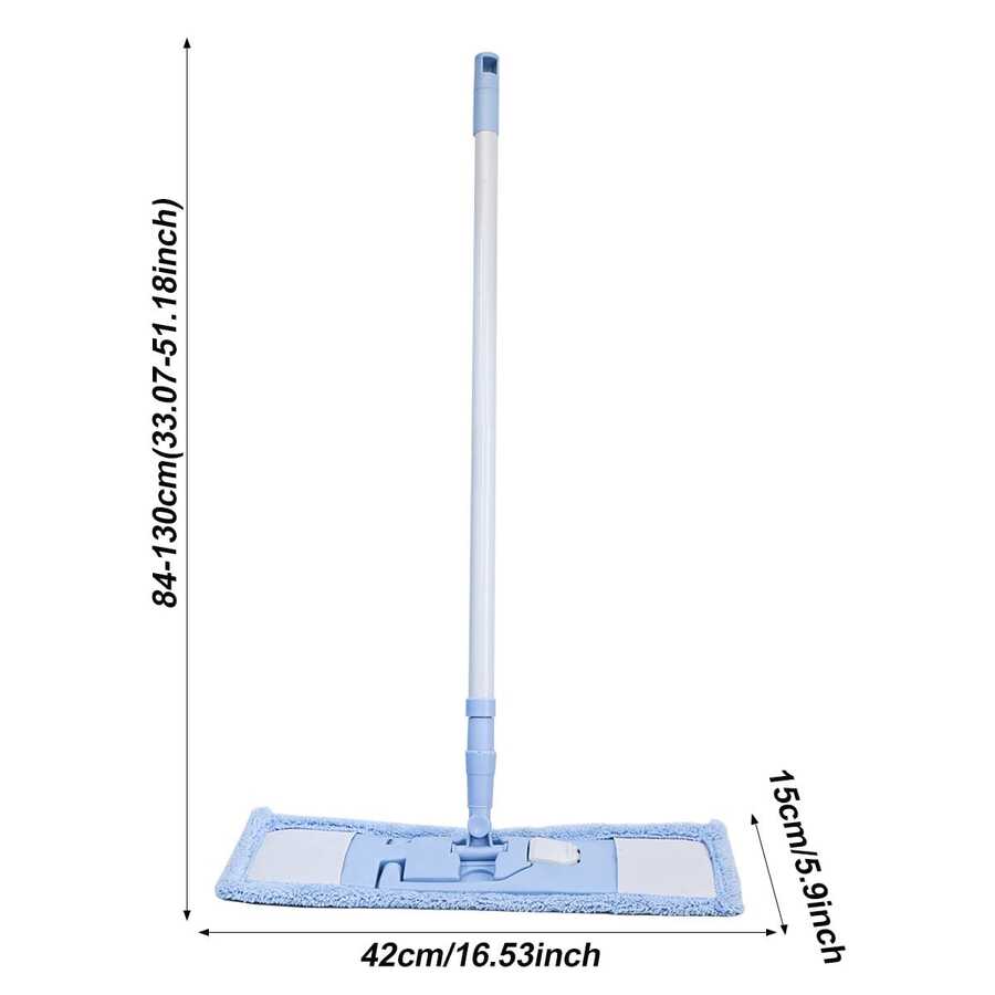 Fregona doméstica de felpa coral con mango telescópico, limpia sin esfuerzo los suelos domésticos y es apta para todo tipo de suelos. - Azul claro - Ver 1