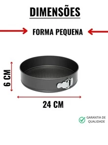 Kit Of 3 Pans With Removable Nonstick Bottom For Pie Cake Sweets Savory Reinforced - Black - View 3