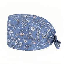 1 pieza Gorra de trabajo/gorra de enfermera con estampado floral vintage para mujeres, antibacteriana y antipolvo, con correa ajustable en la parte posterior, forro absorbente, gancho para la correa de la máscara, adecuada para médicos, enfermeras, salones de belleza, clínicas veterinarias, servicios de limpieza y mantenimiento del hogar - Multicolor - Ver 15