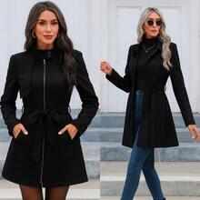 Gabardina con Elegancia y Contemporánea con Estilo Sofisticado - Negro - Ver 1